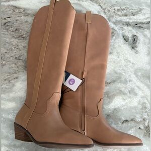 NWT Universal Thread Women's Sommer Western cowboy Boots light brown, Size 6.5